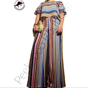 Off shoulder blouse and palazzo set